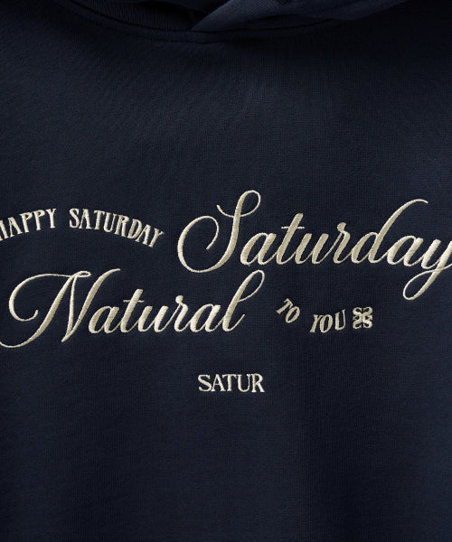 (W) Natural Saturday Crop Hoodie Navy
