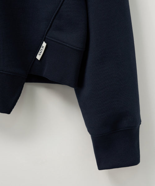 (W) Natural Saturday Crop Hoodie Navy