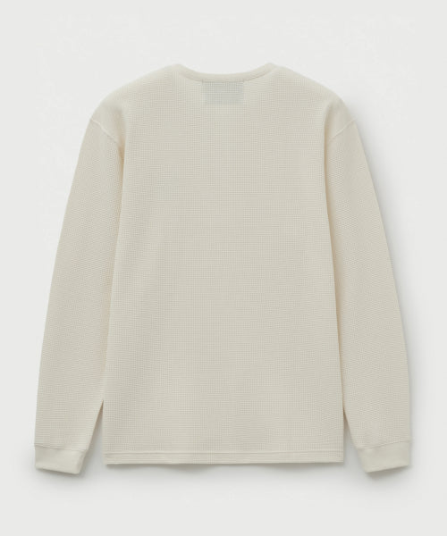 Waffle Henry Neck T-shirt Cream