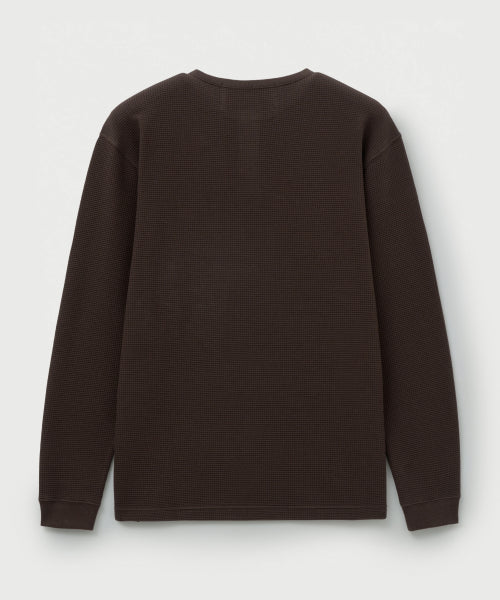 Waffle Henry Neck T-shirt Brown