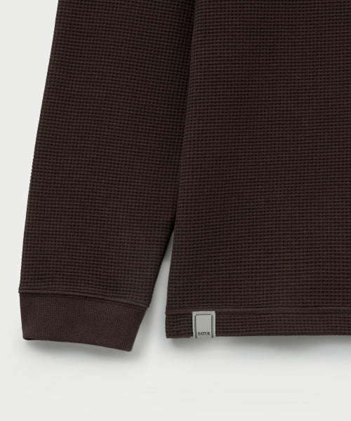 Waffle Henry Neck T-shirt Brown