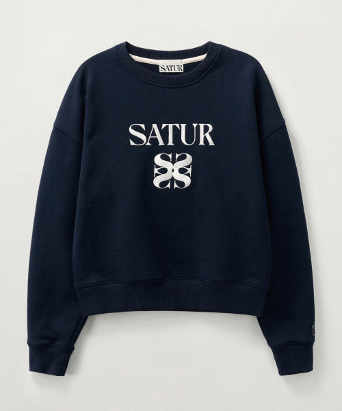 (W) Classic Logo Crop Sweatshirt Navy