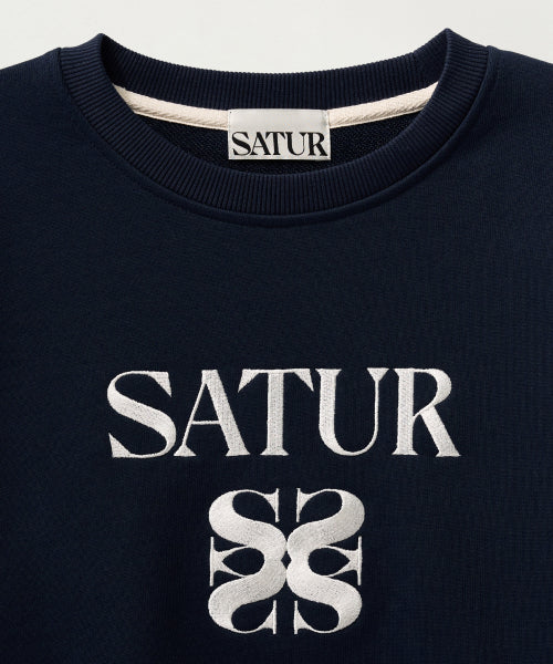 (W) Classic Logo Crop Sweatshirt Navy