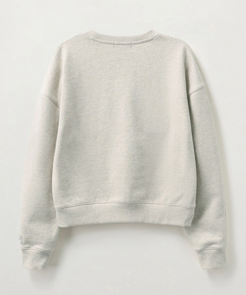 (W) Classic Logo Crop Sweatshirt Melange Ivory