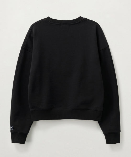 (W) Classic Logo Crop Sweatshirt Black Pink