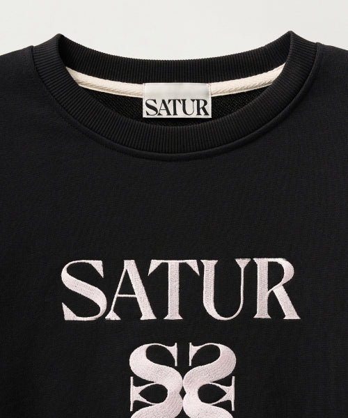 (W) Classic Logo Crop Sweatshirt Black Pink