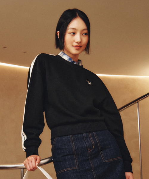 (W) Lawton Crop Sweatshirt Black