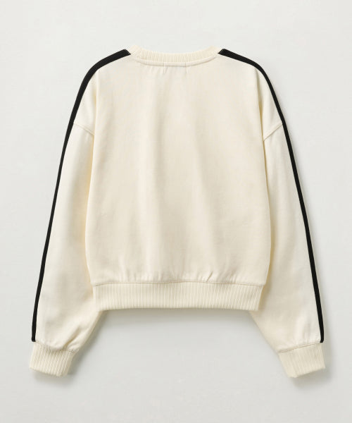 (W) Lawton Crop Sweatshirt Cream Black