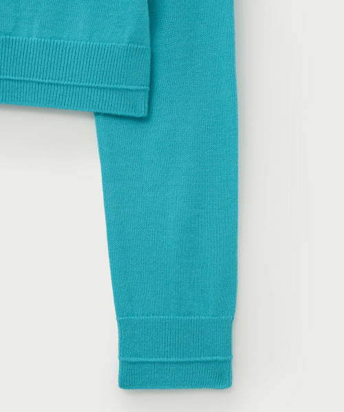 (W) Loren Basic Crew Neck Fine Cardigan Blue