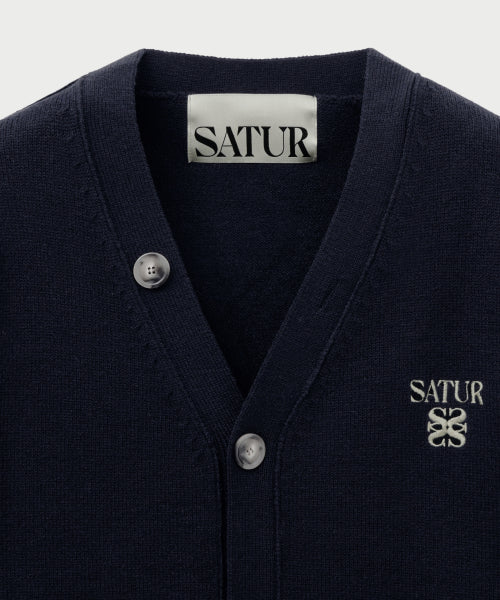 Outline Basic V-Neck Cardigan Navy