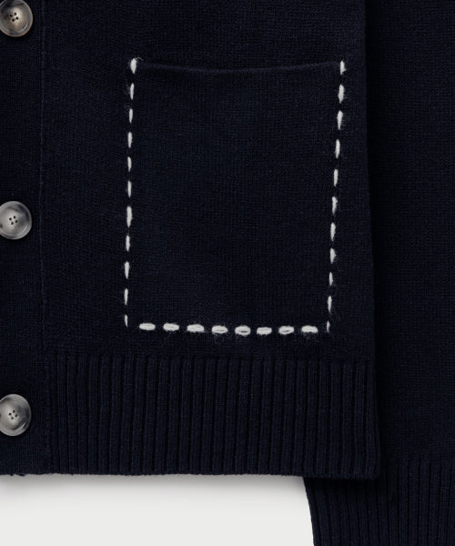Outline Basic V-Neck Cardigan Navy