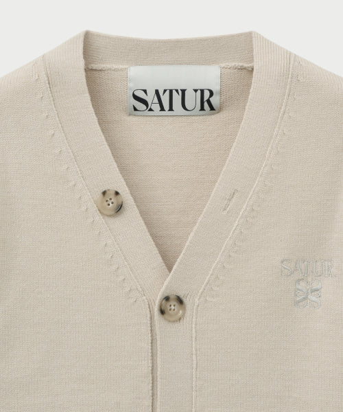 Outline Basic V-Neck Cardigan Cream