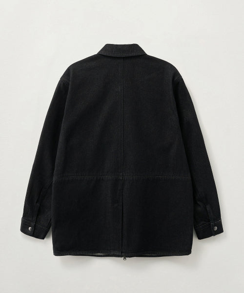 (W) Nonfade Denim Half Single Jacket Black