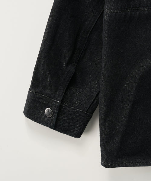 (W) Nonfade Denim Half Single Jacket Black