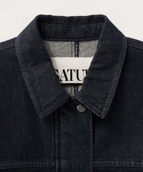 (W) Nonfade Denim Half Single Jacket Indigo