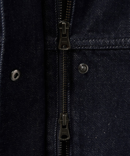 (W) Nonfade Denim Half Single Jacket Indigo