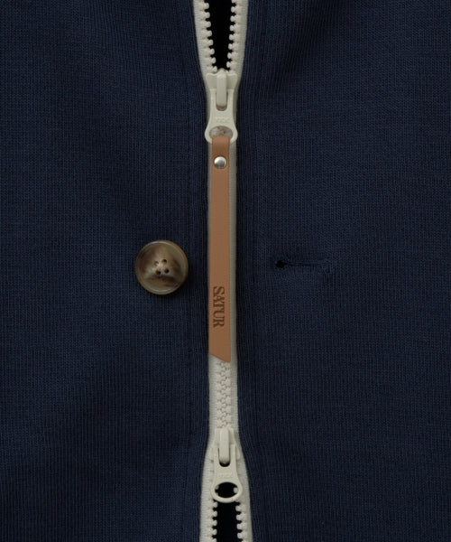 Lawton Loose Fit Hood Zip-up Navy