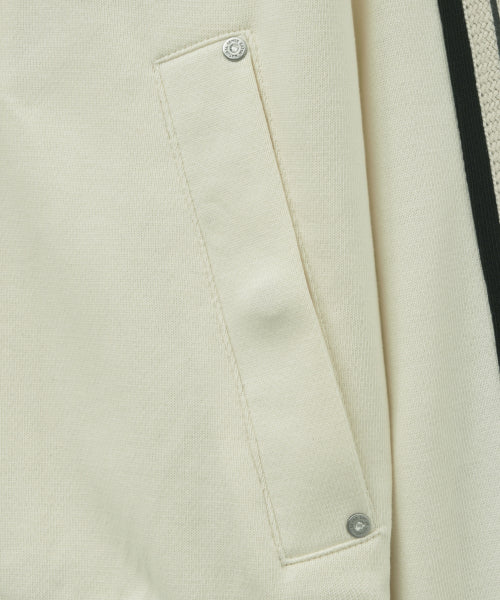 Lawton Loose Fit Hood Zip-up Cream Black