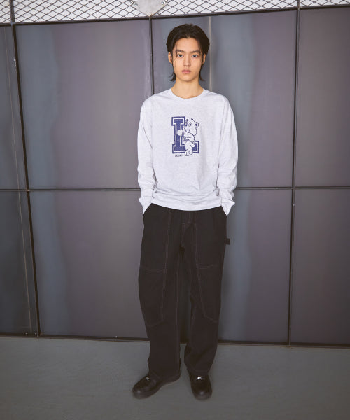BEAR UNIV LONG SLV TEE light heather gray