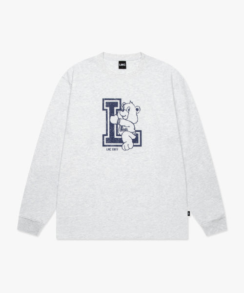 BEAR UNIV LONG SLV TEE light heather gray