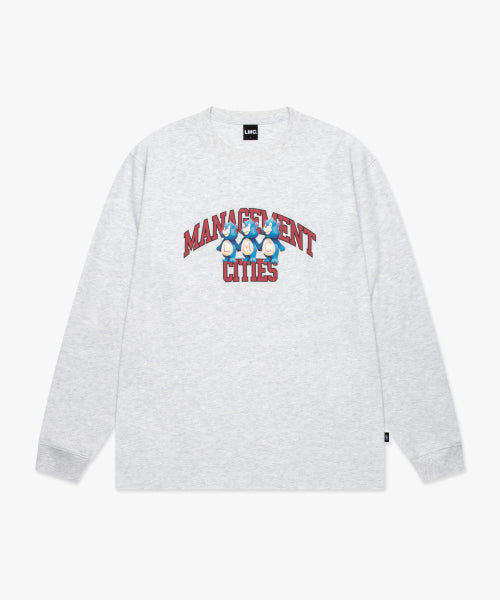 ATHLETIC BEAR LONG SLV TEE light heather gray