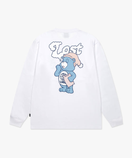 SLEEPING BEAR LONG SLV TEE white