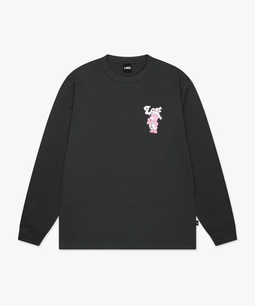 SLEEPING BEAR LONG SLV TEE charcoal