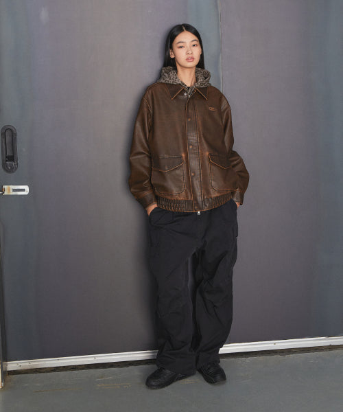 WIDE CARGO PANTS brown