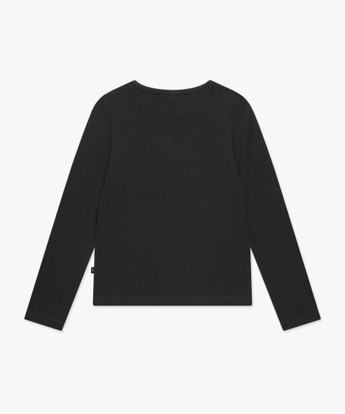 WM DOODLE BEAR LONG SLV TEE charcoal