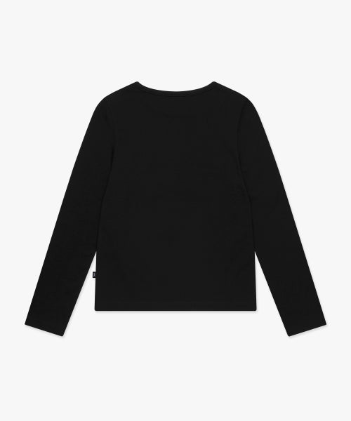 WM DOODLE BEAR LONG SLV TEE black