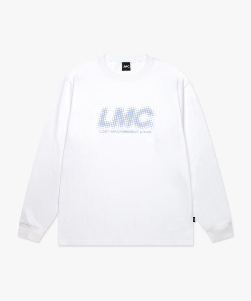 HALFTONE LONG SLV TEE white