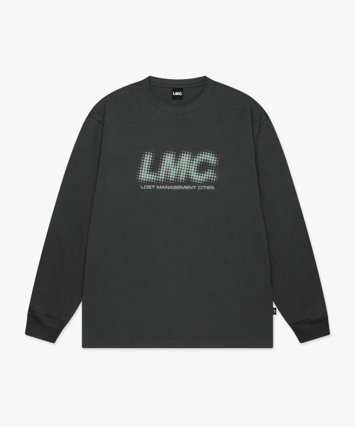 HALFTONE LONG SLV TEE charcoal