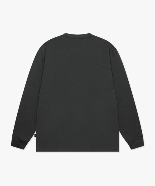 HALFTONE LONG SLV TEE charcoal