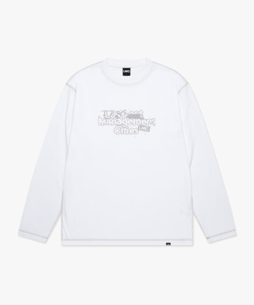 DESTROYED STAMP LONG SLV TEE white