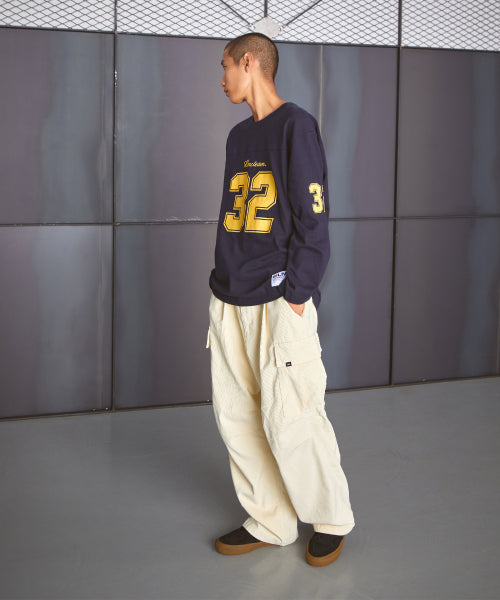 FOOTBALL LONG SLV TEE ivory