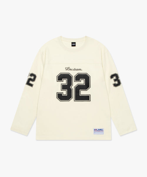 FOOTBALL LONG SLV TEE ivory
