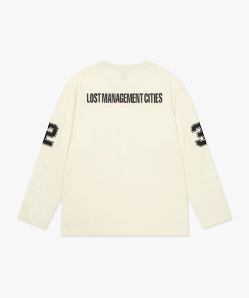FOOTBALL LONG SLV TEE ivory