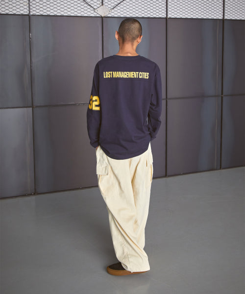 FOOTBALL LONG SLV TEE navy