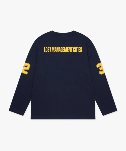 FOOTBALL LONG SLV TEE navy