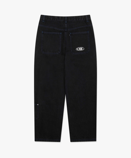 CNTRST ST DOUBLE KNEE DENIM PANTS black