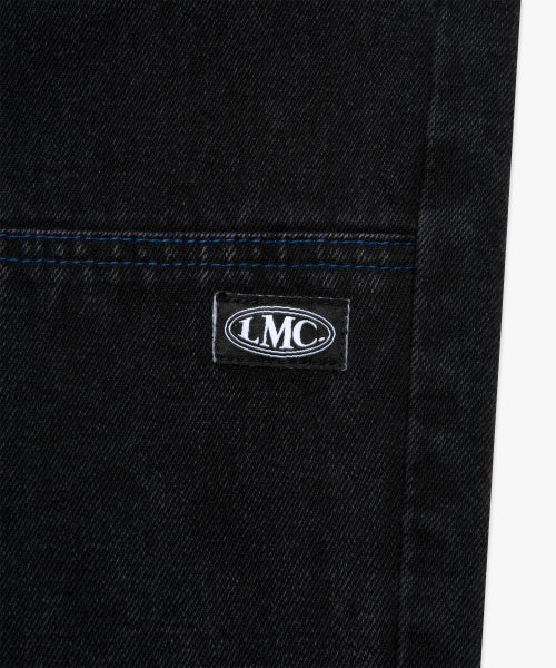 CNTRST ST DOUBLE KNEE DENIM PANTS black