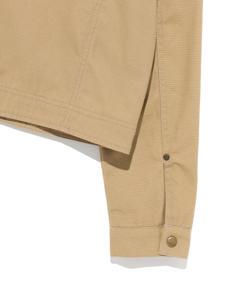 Women's Collar Color Washing Cotton Jacket Beige