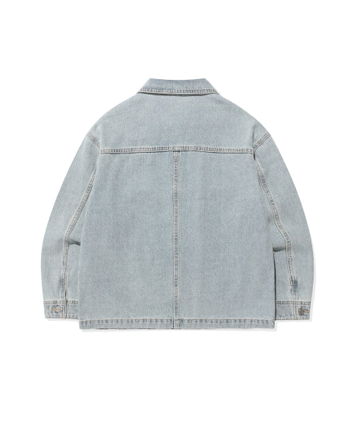 Women's pocket light denim jacket blue