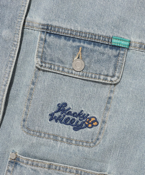 Women's pocket light denim jacket blue