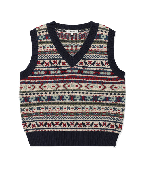 Women's pattern V-neck vest