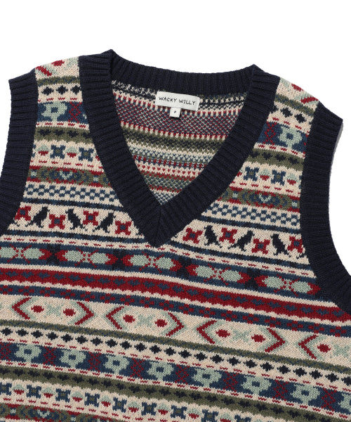 Women's pattern V-neck vest