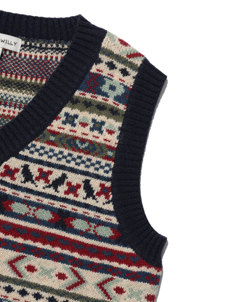 Women's pattern V-neck vest