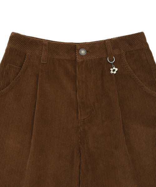 Women's Corduroy Bermuda Pants Brown