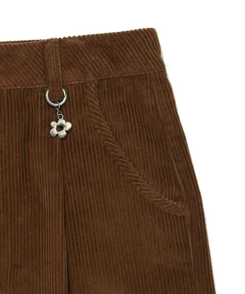 Women's Corduroy Bermuda Pants Brown