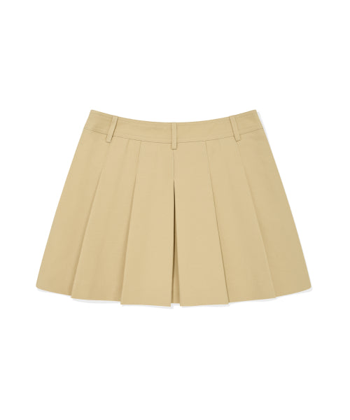 Women's Cotton Pleats Skirt Beige